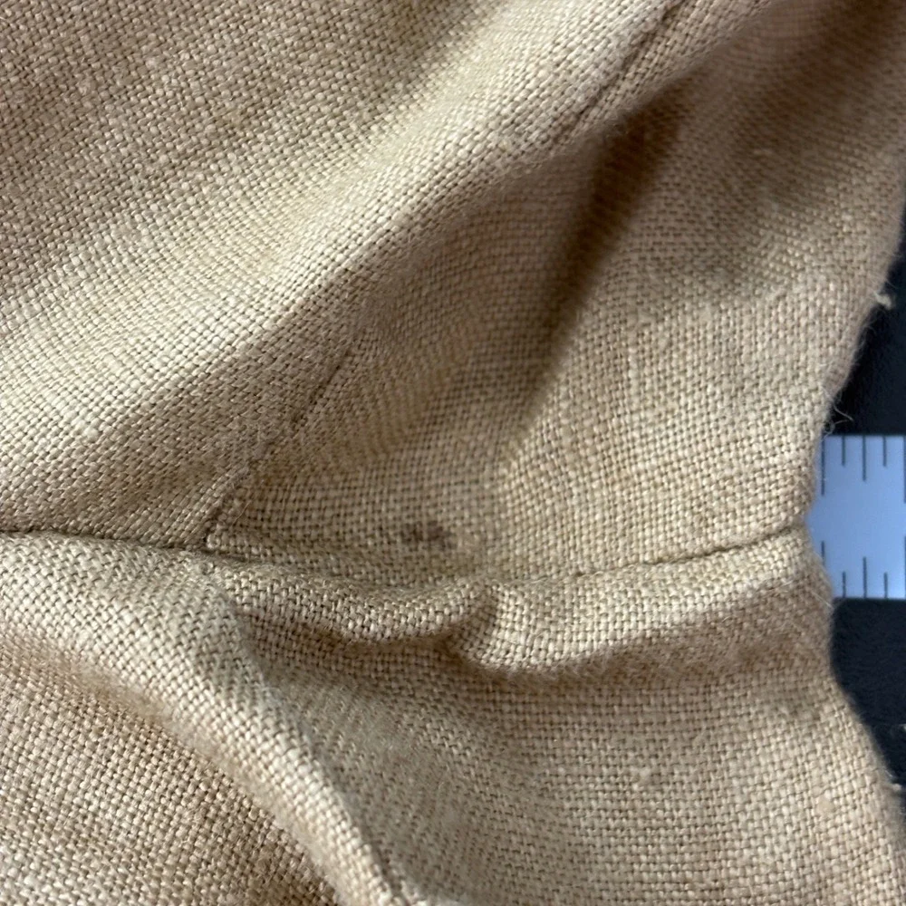 Banana Republic Womens Pleated Linen Pants 10L Tan High Rise Wide Leg 813840-00